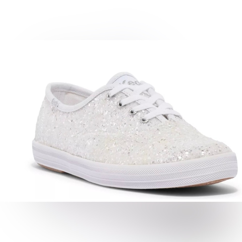Kate Spade White Glitter Champion Sneakers